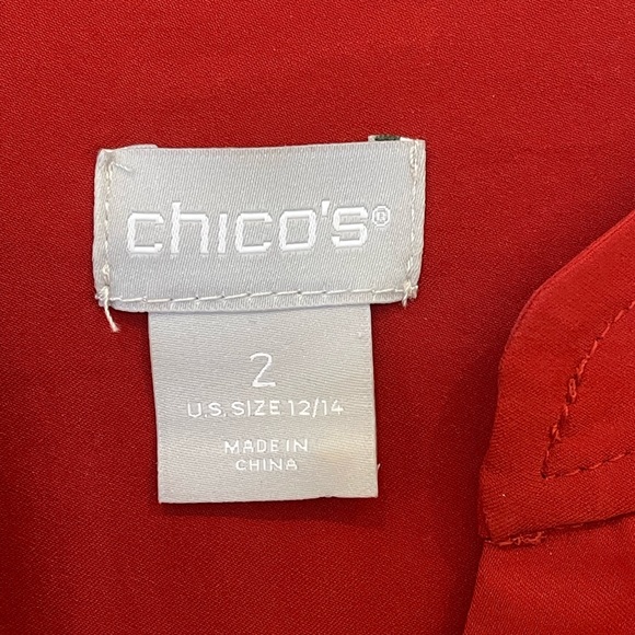 Chico’s flared tunic w/epaulettes & scarf - Picture 6 of 7